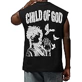 Sopula Studio Mens Graphic Tank Tops, Christian Shirts Y2K Oversized Jesus Cotton Sleeveless Printed Tees