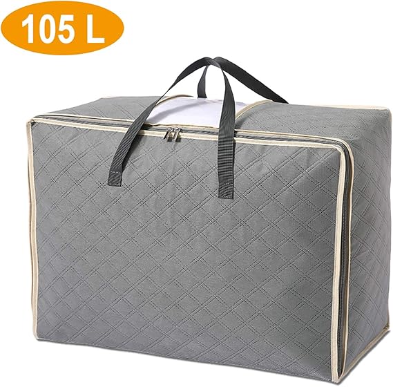 Storage Bags with Zips, 105L Large Under Bed Storage Duvet Storage Bag