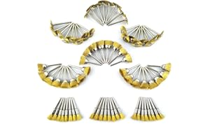 Merryland Wire Brush Mini Brass Brush for Dremel 72 Pack, Pen Brush Wheel Brush Cup Brush 24 Pack for Each, Polish Brush End Brush Mini Rotary Tool Accessory, RMTA072C2