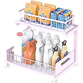 Under Sink Organizer Storage 2-Tier Premium Metal Pull-Out Racks, Height Adjustable, Heavy Dut and Easy Installation for Kitchen & Bathroom Organizers 1 Pack