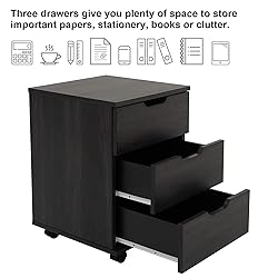 Farini 3-Drawer Vertical Filing Cabinet Rolling
