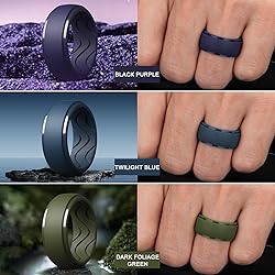Egnaro Men's Silicone Rings 10mm Wide 2.5mm