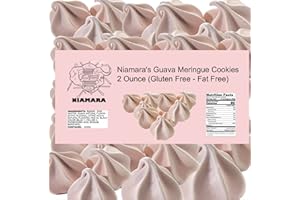 Niamara's Guava Meringue Cookies, 2 Ounce - Tropical Guava Meringue Delight - Gluten-Free, Fat-Free Exotic Pink Cookies Sweet Treat