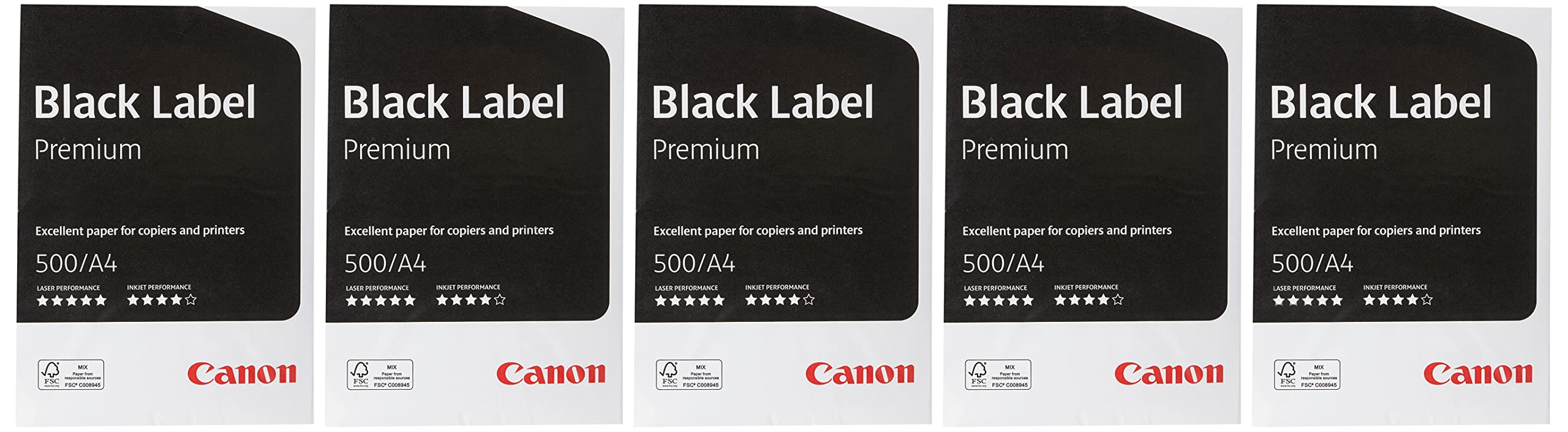 Canon Black Label Premium - FSC, 75 g/m2 Copier & Printer Paper (5 x reams (500) per Box)
