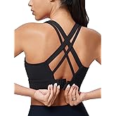 Sports Bras for Women High Support, High Impact Running Criss Cross Strappy Bra Crop Top, Molded Cup, Hook and Eye Closure