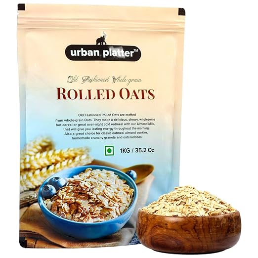 Urban Platter Rolled Oats, 1Kg [All Natural, High-Fiber, Nutritious]