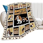 Basset Hound Blanket Funny Dog Animal Throw Blankets Gifts for Girls Boys Kids Dog Lover Soft Cozy Fleece Plush for Couch Sofa Bed 50"x40"