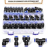 mankk 60PCS 1/4”OD Push to Connect Fittings Air