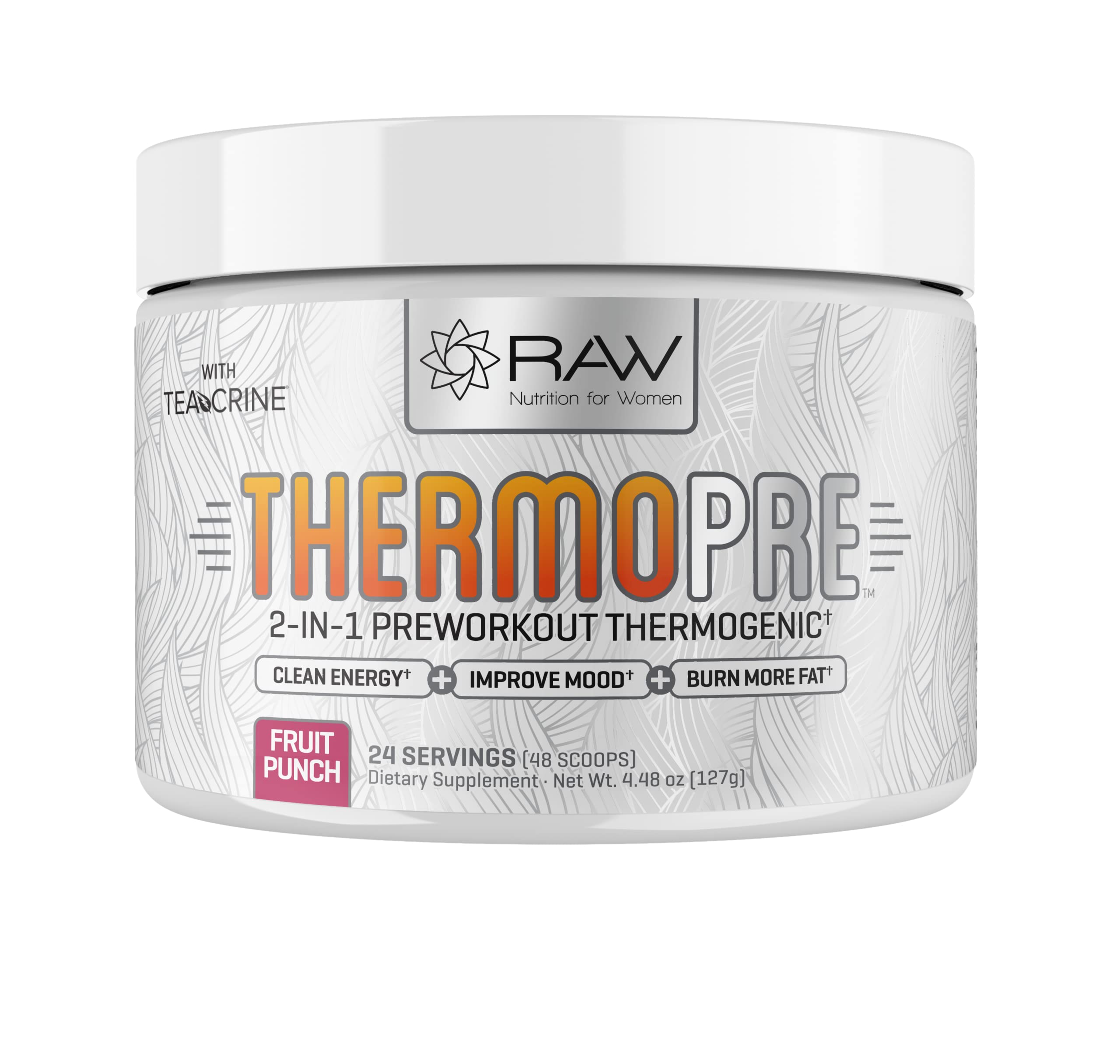 RAW Synergies Pre Workout Thermogenic Fat Burner Powder for Women and Men, Energy & Weight Loss Supplement – Focus & Metabolism Booster Drink – No Artificial Sweeteners, Fruit Punch, 24SV