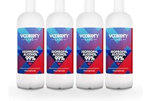 VAXXEN LABS Isopropyl Alcohol 99% (IPA) - USP-NF Concentrated Rubbing Alcohol - Made in USA - 128 Fl Oz/Gallon (4 Quarts/Bottles)