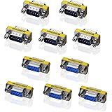 SIENOC 5pcs 9 Pin RS-232 DB9 Male to Male 5pcs Female to Female Serial Cable Gender Changer Coupler Adapter Pack of 10