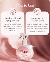 glaze MirrorGlaze Hair Shine Spray Frizz Control Heat Protect Bond Repair 190ml view 5