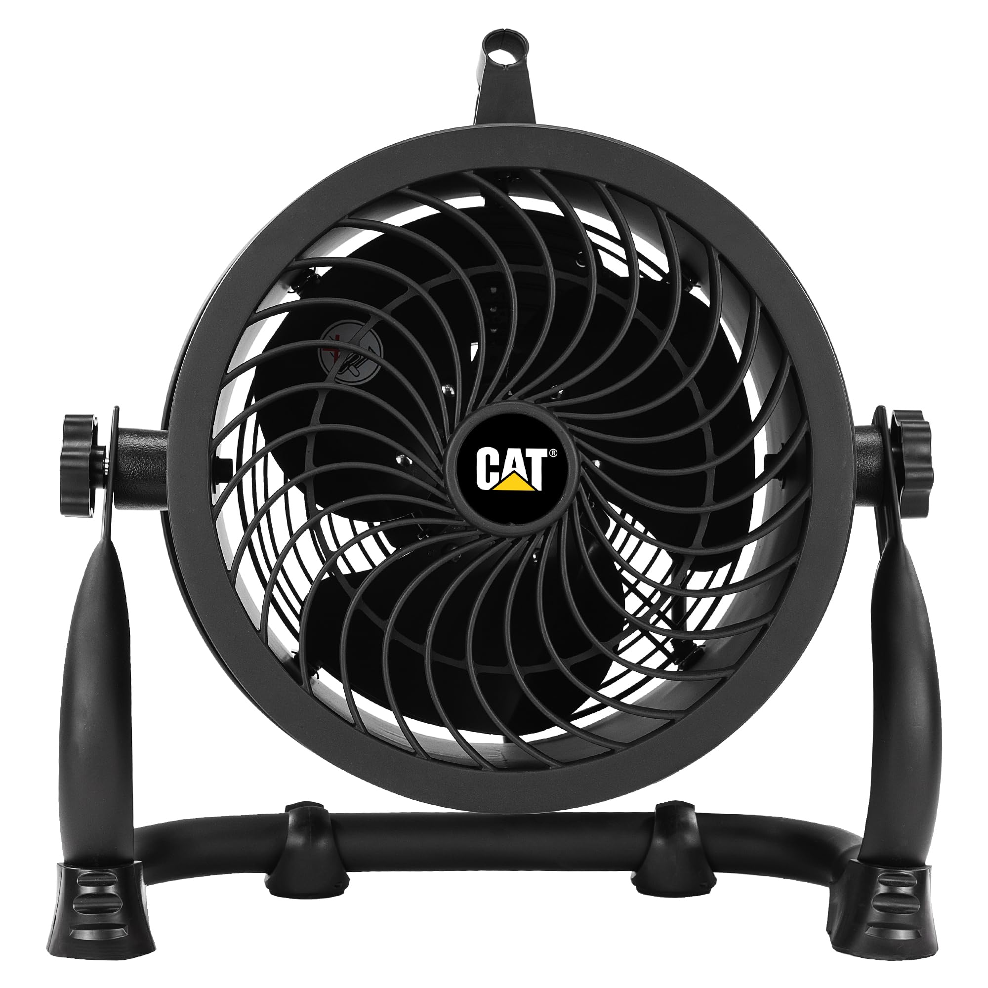 CATERPILLAR 9 Inch 940CFM 4-Speed High-velocity Industrial Drum Air Circulator Fan with 360-degree Pivoting Head and Dual Ball Bearing Motor, Black