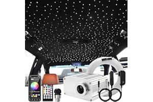 ATOKEE 10W Starlight Headliner Kit 550pcs 0.03in 13.1ft, Twinkle Fiber Optic Star Lights for Car Use with APP/Remote Control