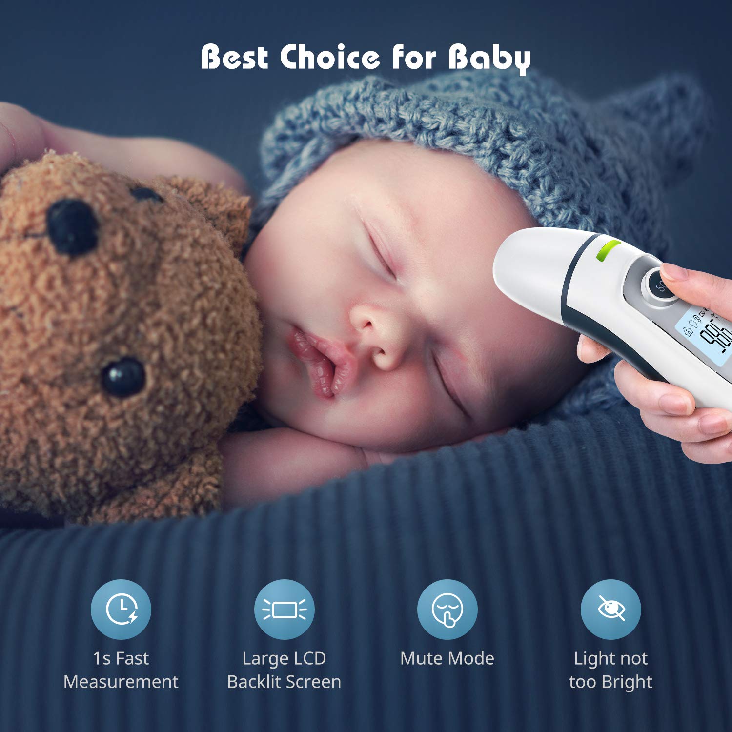 Thermometer for Adults Forehead, Vigorun 5-in-1 Infrared Digital Fever Ear Thermometer with New Algorithm for Best Accuracy, Instant Reading for Kids Infant Baby: Industrial & Scientific