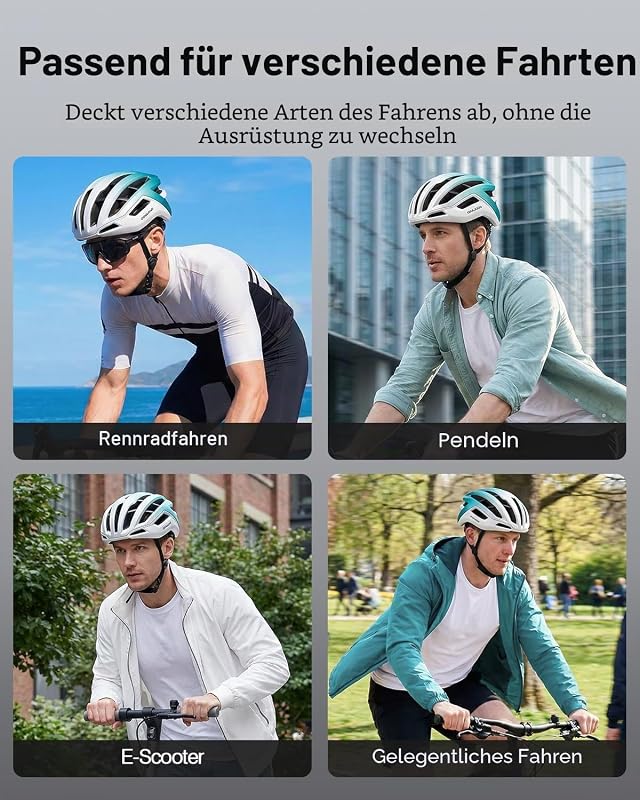 Fahrradhelm für Damen und Herren, Erwachsene Rennradhelm mit Belüftungssystem, Leicht Radhelm mit individuelle Größenanpassung, Cityhelm