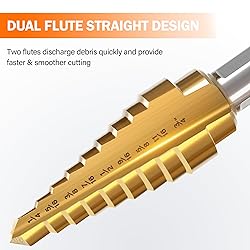 KENDO Step Drill Bit Set, Double Cutting Blades
