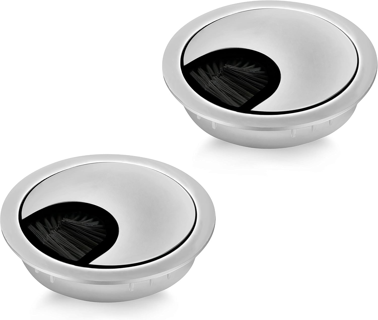 2 Stück Kabeldurchführung Für Schreibtisch & Wand – Weiß, ABS-Material, Für Kabel Bis 7 Mm