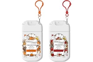 AZULFRA Pocket Size Toilet Spray for Poop, Pumpkin and Apple Cinnamon Scent, Bathroom Odor Eliminator with Removable Hook,Travel Essentials Variety 2 Pack
