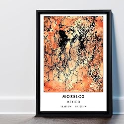 Morelos Map Poster, Mexico Map Art Poster, Map