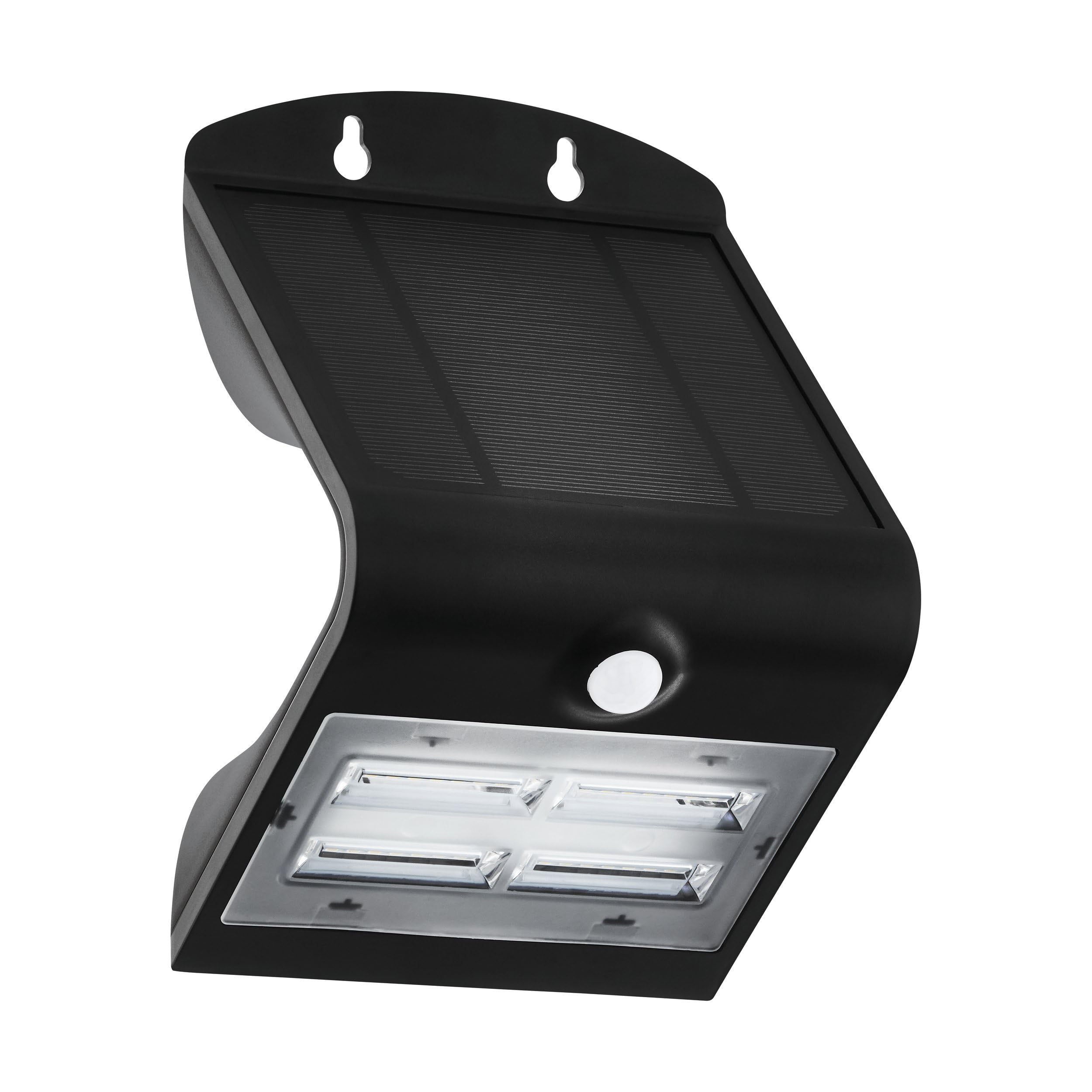 Eglo LED Outdoor wall lamp Lamozzo, Outside Solar Light with Motion Detector, Porch Lighting with Day/Night Sensor, Black Plastic, Neutral White, IP54