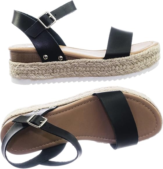 soda women's open toe halter ankle strap espadrille sandal