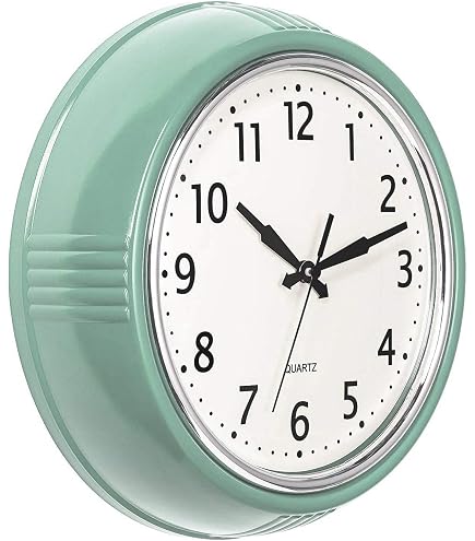 Amazon.com: Bernhard Products Retro Wall Clock 9.5 Inch Blue
