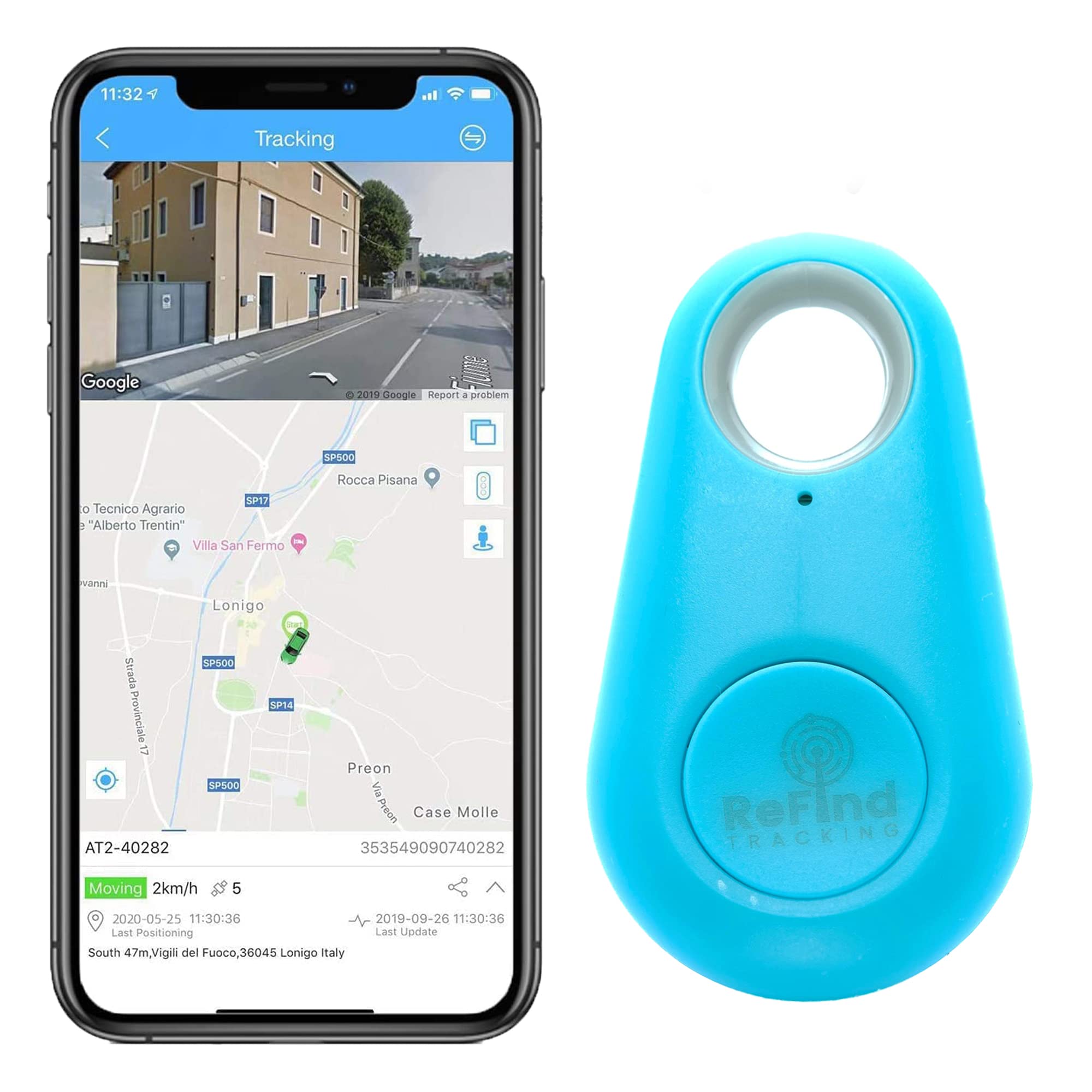 ReFind Smart Tracker for Android and iPhone. Mini GPS Tag Bluetooth 5.0 Key Finder. Samsung Alternative for Keys, Pets, Wallets and Luggage (Blue)