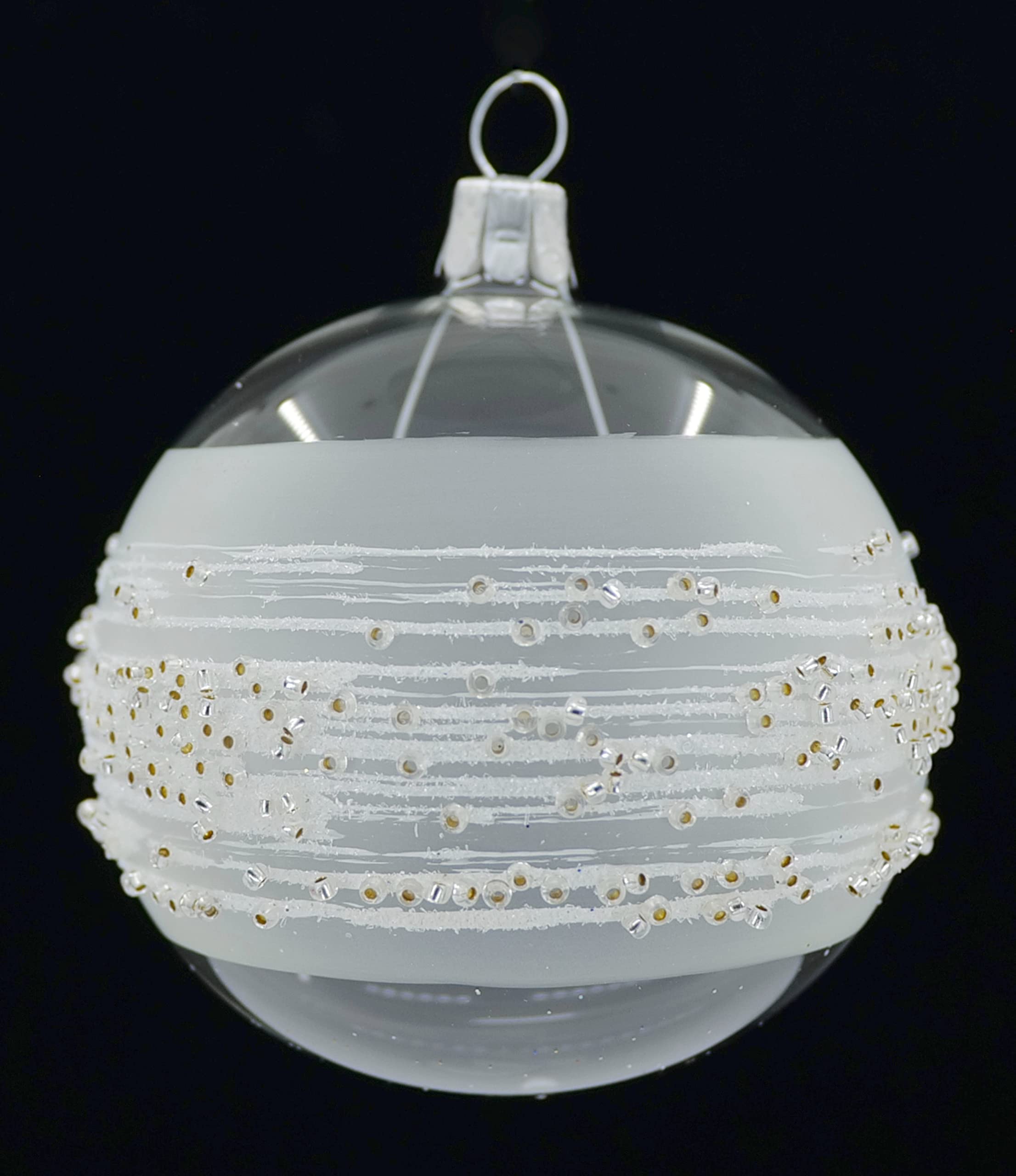Set of 6 ornamental balls (Ø 7 cm) in hand-blown glass for Christmas tree