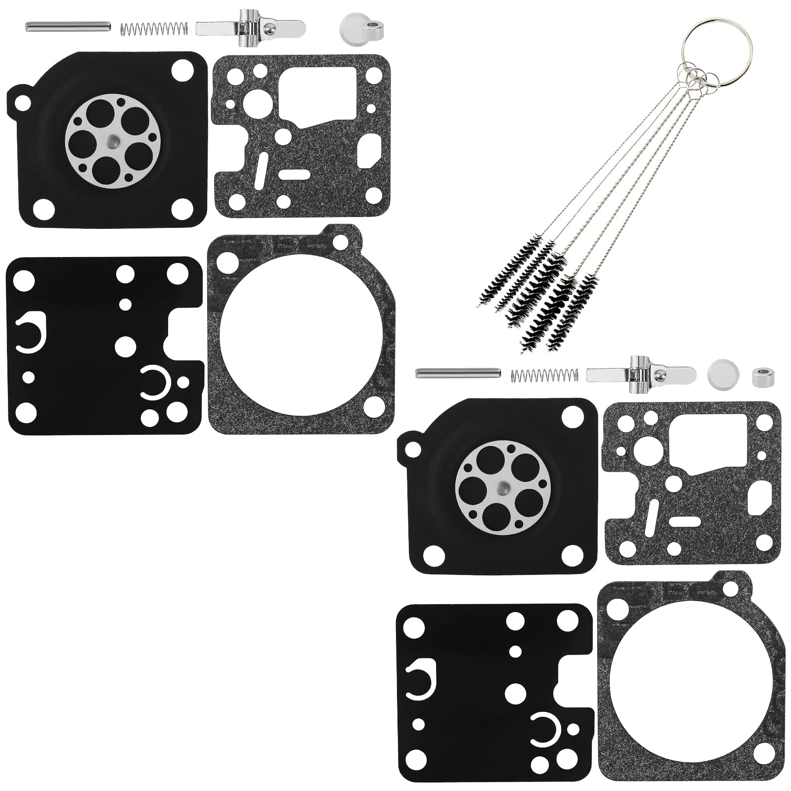 QAZAKY Pack of 2 Carburetor Rebuild Kit Compatible with Echo Shindaiwa P005002280 ES230 ES231 GT200 GT201 HC160 HC180 HC200 PB230 PB231 SRM200 SRM201 SRM230 SRM231 Zama RB-107 RB-188 RB-FA1 RB-K66A