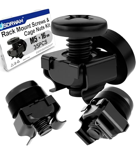 Uxcell 20-Pack Cage Nuts & Screws – M5x20mm Carbon Steel, Nickel Plated, For Server Rack Cabinets & Network Equipment