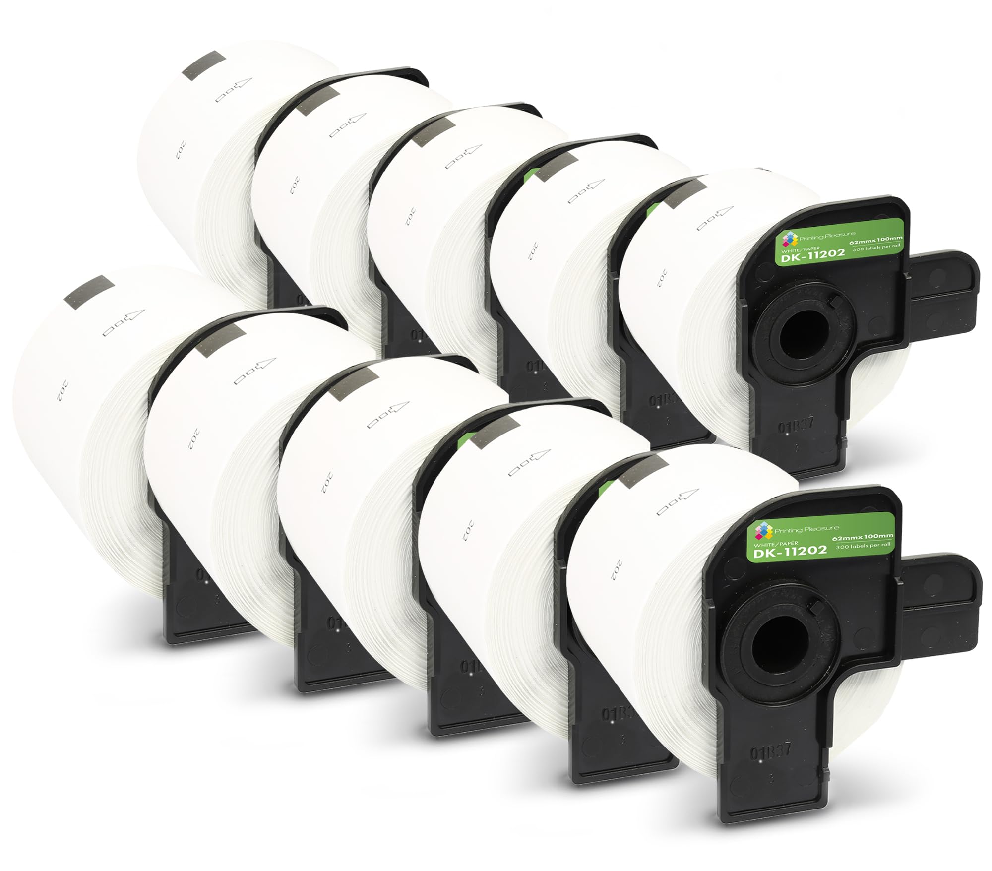 DK-11202 Labels,62mm x 100mm Label Roll Compatible with Ql Label Printers,White Standard Address Shipping Labels(300pcs/roll,10 Rolls,Reusable Label Holders) — image 1