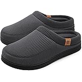 VeraCosy Men's Moccasin Slippers Comfy Soft Durable Slip-on Indoor Memory Foam House Shoes