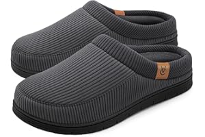 VeraCosy Men's Moccasin Slippers Comfy Soft Durable Slip-on Indoor Memory Foam House Shoes