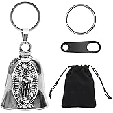Zhaoyao Motorcycle Bell Guardian Angel, Sturdy Guardian Bell 3D Pattern Design Motorcycle Bell Good Luck Keychain & Drive Safe Pendant Accessories With Storage Bag