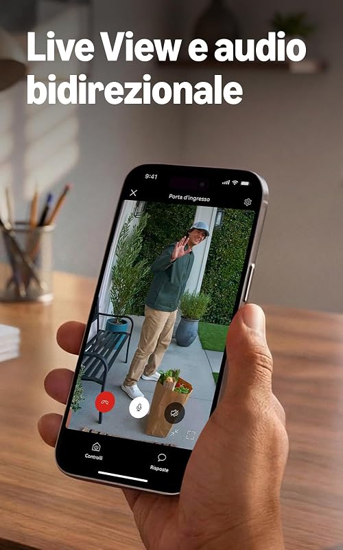 Videocitofono cablato (Video Doorbell Wired) (ultimo modello), Campanello con videocamera, Retinal 2K, zoom avanzato 6x, Prova gratuita di 30 giorni del piano di abbonamento Ring
