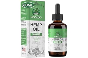 HOOLOO Hemp Oil for Adults 3000MG for Bedtime Support, Unwind, Relief Muscle Joint Discomfort, Allergen Free, 2Fl Oz, Made in USA