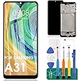 OLED Screen Replacement for Samsung A31 A315 SM-A315F SM-A315F/DS A315G 6.4" LCD Display Touch Screen Digitizer Frame Assembly Black(with Fingerprint)