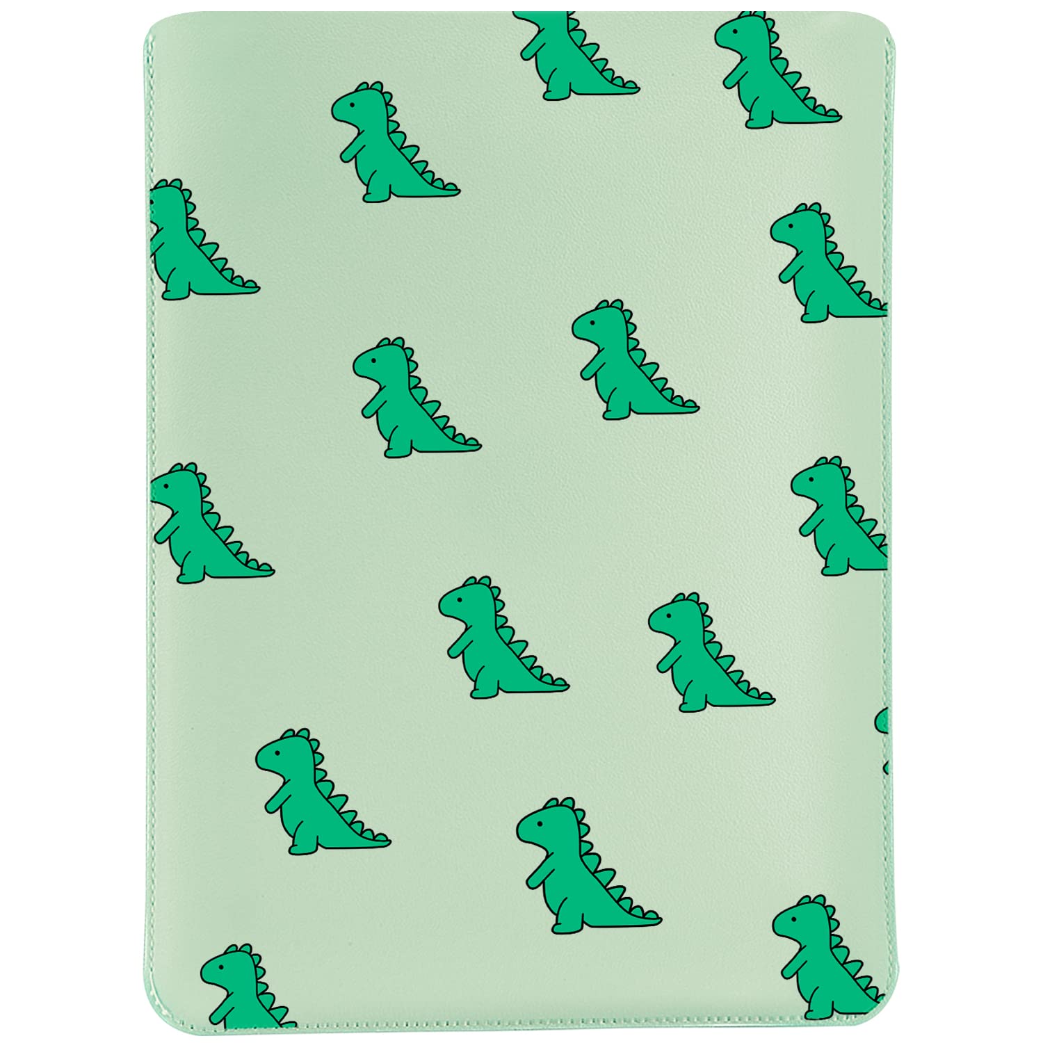 MAYCARI Cute Cartoon Dinosaur Laptop Sleeve Bag 12-13 inch, Slim Light Weight Fuax Leather Protective Computer Cover Compatible with iPad 12.9" MacBook Pro 13"(2016-2020) MacBook Air 13"(2018-2020)