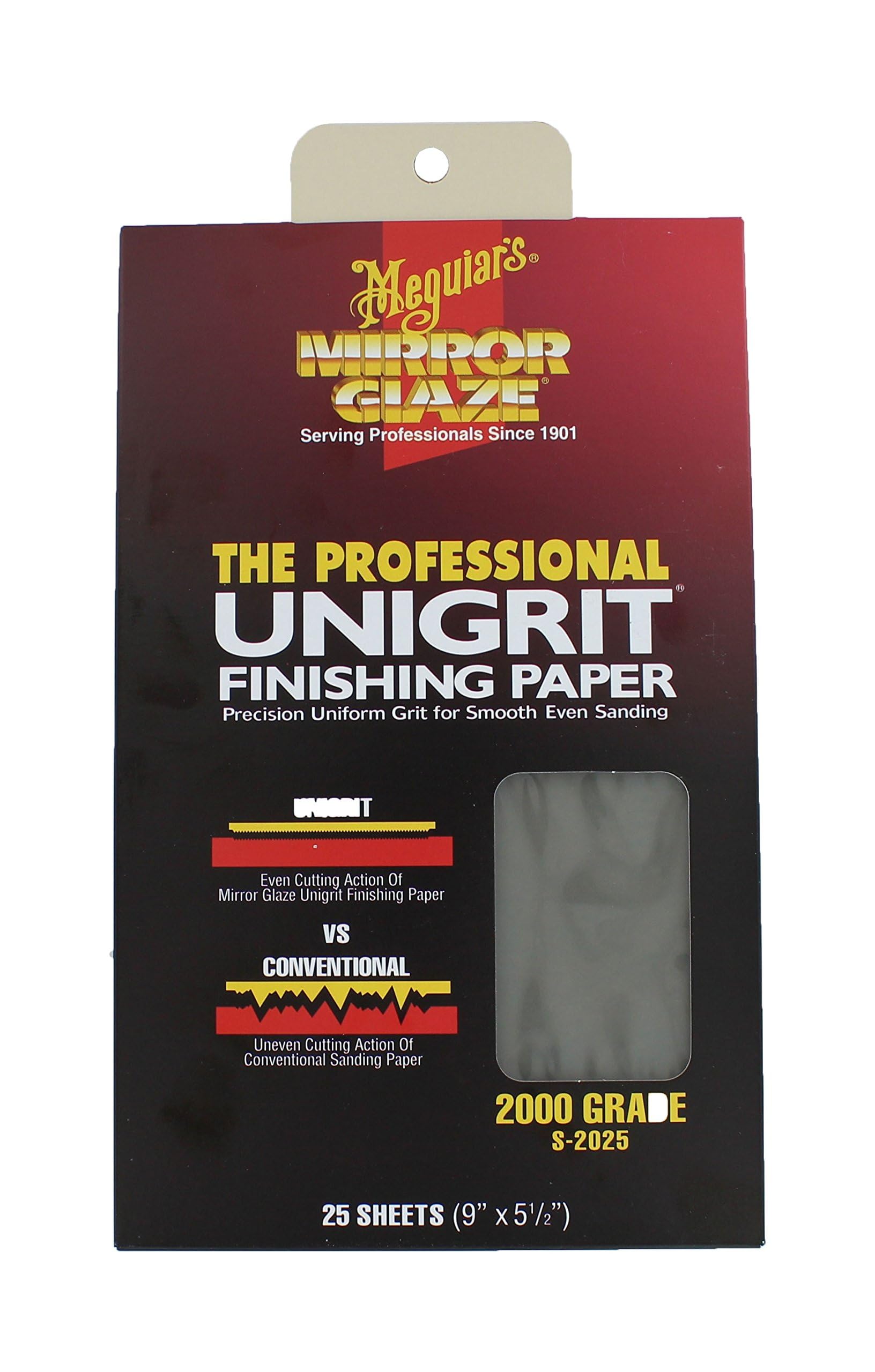 Meguiar's Mirror Glaze Unigrit Finishing Sanding Paper 2500 Grit (25 sheets) S2525