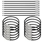 Anjmd 50 Pieces Metal Cable Key Rings 4 Inch
