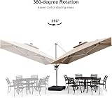 Purple Leaf 3.3m Cantilever Parasol with LED Solar Lights Beige view 7