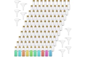 YAYODS 100 Pcs Mini Liquor Bottles Plastic 1oz/30ml Mini Alcohol Bottles with 10 Funnels, Shot Wine Bottle with Caps for Party Favors, Weddings