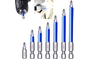 PETIY BEAUTY Magnetic PH2 Drill Bits Set, Anti Slip Screw Extractor and Magnetic Screwdriver Bit Set, Hand Tool 7Pcs, Cross Single and Double Head Bits, Electric Screw Nozzle Taper Corrector (1 kit)
