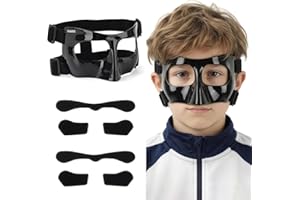 QK01BS Kids Nose Guard for Broken Nose, Youth Face Mask for Basketball Soccer Baseball and Other Sports, Adjustable Protectiv