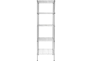 Finnhomy Heavy Duty 5 Tier Wire Shelving Unit, 18x18x59-inches 5 Shelves Storage Rack, Metal Shelving with Thicken Steel Tube, NSF Certified, Chrome