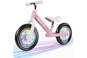 METBELLE Toddler Balance Bike 2 Year Old,12”No Pedal Kids Indoor Outdoor Toy Bike 2-5 Years Old with Tool-Free Adjustments Seat, Lightweight First Bike Gift for 2-3 Boys Girls