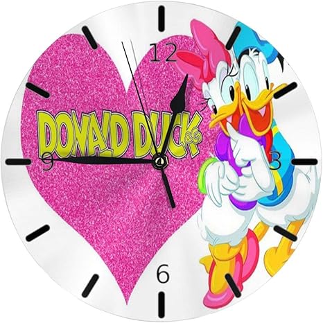 Amazon Co Jp ドナルドダックの愛の壁紙 掛け時計 円形 シンプル 静音 おしゃれ 高級感 フレームなし インテリア 壁掛け時計 置き時計 ホーム キッチン