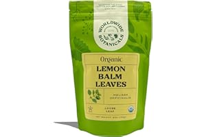 Worldwide Botanicals Organic Lemon Balm Tea - Loose Leaf Premium Herbal Tea | 100% Pure Lemon Balm Leaves | Calming Tea for S
