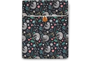 Clezolraa 6-7 inch Kindle Sleeve Pouch for 6.8"-7" Kindle Paperwhite 2024, 6" Kindle 2024/2022, Colorsoft, Oasis, Cotton-Padded Envelope Sleeve Case with Stylish Printed for Most E-Readers, Black